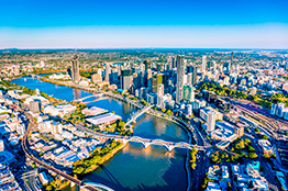 Brisbane skyline i Queensland, Australien